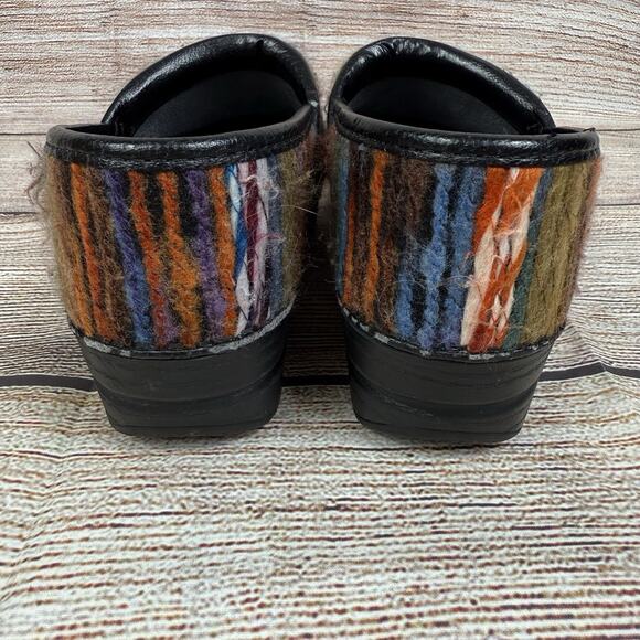 Dansko Multi-Colored Knitted Yarn Covered Clogs Size 38 (7.5) Professional Boho - Picture 8 of 16